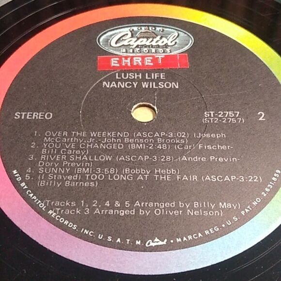 Lush Life/Nancy Wilson Vinyl Record Capitol Records - Picture 9 of 10